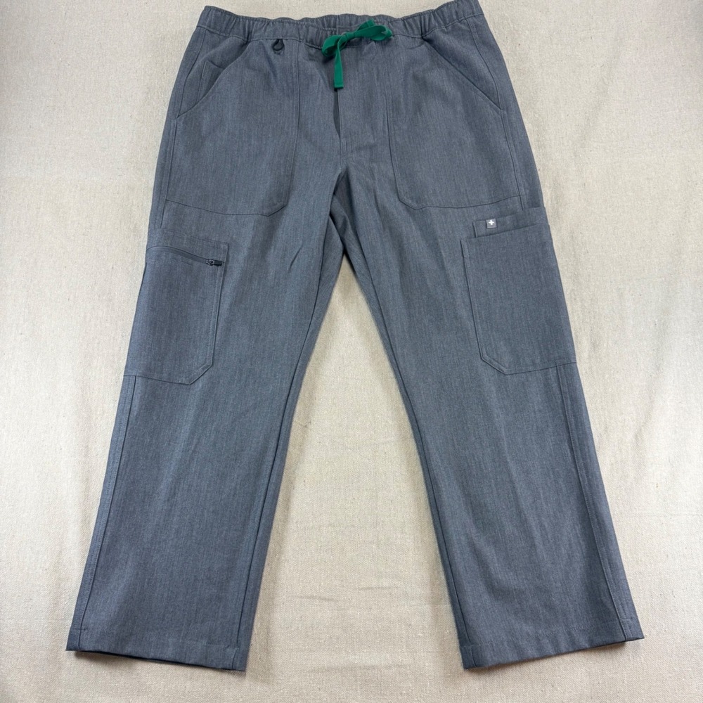 Figs Mens Scrub Pants Gray Technical Collection Cairo Cargo TM3001 Medium